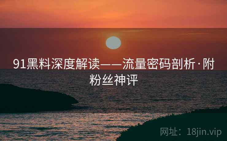 91黑料深度解读——流量密码剖析·附粉丝神评